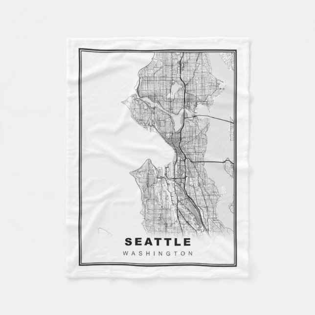 Cobertor De Velo Mapa de Seattle (Frente)
