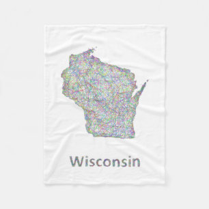 Cobertor De Velo Mapa de Wisconsin