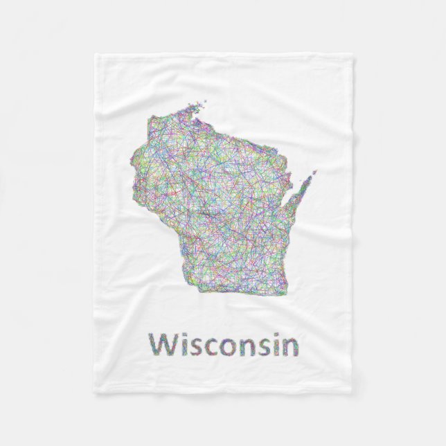 Cobertor De Velo Mapa de Wisconsin (Frente)