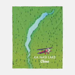 Cobertor De Velo Mapa do Lago Ka Nasi na China