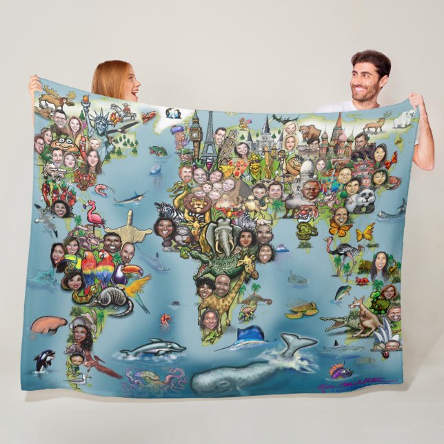 Cobertor De Velo Mapa do Mundo Divertido (In Situ)
