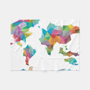Cobertor De Velo Mapa do mundo feito de formas geométricas