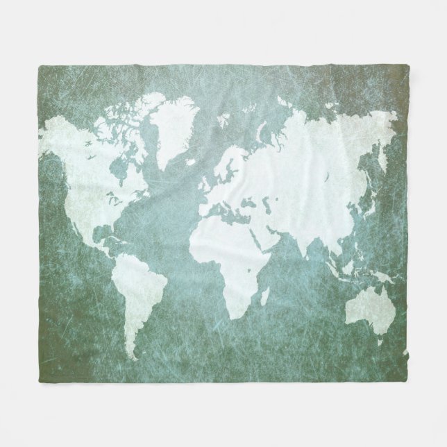 Cobertor De Velo Mapa do Mundo Verde design 55 (Frente (Horizontal))