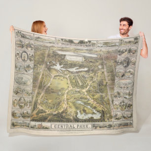 Cobertor De Velo Mapa do Parque Central do Nova Iorque, 1863