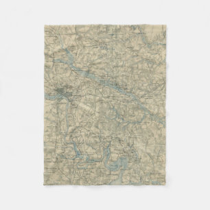 Cobertor De Velo Mapa do vintage da área de Richmond Virgínia