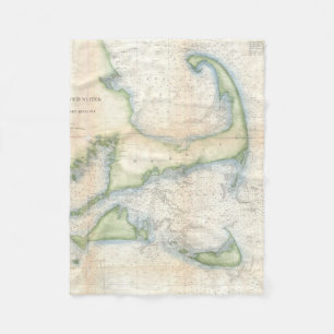 Cobertor De Velo Mapa do vintage de Cape Cod (1857)