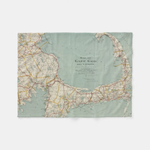 Cobertor De Velo Mapa do vintage de Cape Cod (1917)