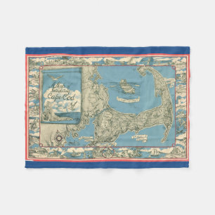 Cobertor De Velo Mapa do vintage de Cape Cod (1945)