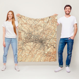 Cobertor De Velo Mapa do vintage de Charlottesville Virgínia (1960