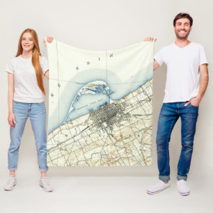 Cobertor De Velo Mapa do vintage de Erie Pensilvânia (1899)