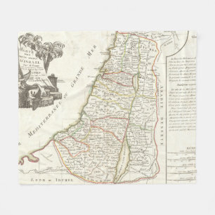 Cobertor De Velo Mapa do vintage de Israel (1770)