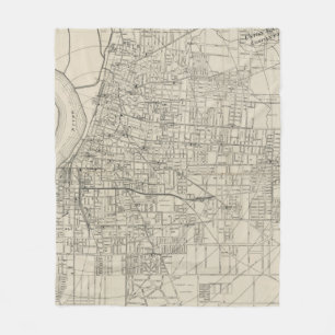 Cobertor De Velo Mapa do vintage de Memphis Tennessee (1911)