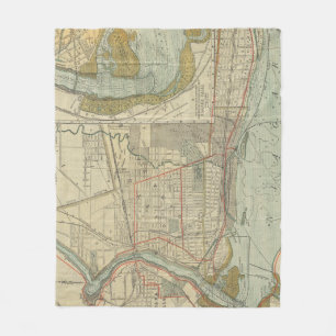 Cobertor De Velo Mapa do vintage de Niagara Falls NY (1893)