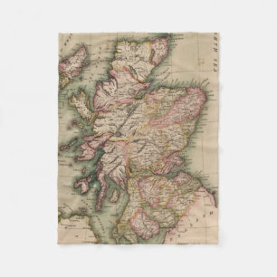 Cobertor De Velo Mapa do vintage de Scotland (1814)