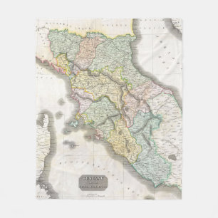 Cobertor De Velo Mapa do vintage de Toscânia Italia (1814)