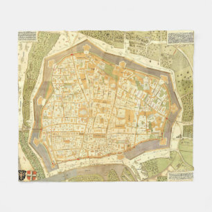 Cobertor De Velo Mapa do vintage de Viena Áustria (1547)