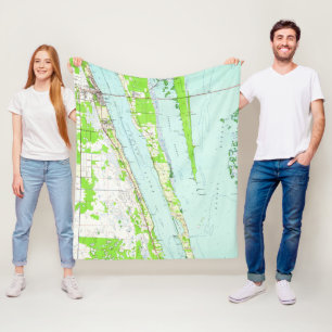 Cobertor De Velo Mapa do vintage do cacau Florida (1949)