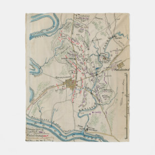 Cobertor De Velo Mapa do vintage do campo de batalha de Antietam