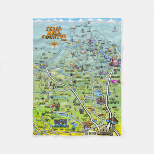 Cobertor De Velo Mapa dos desenhos animados do país do monte de