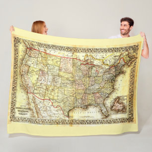 COBERTOR DE VELO MAPA DOS ESTADOS UNIDOS