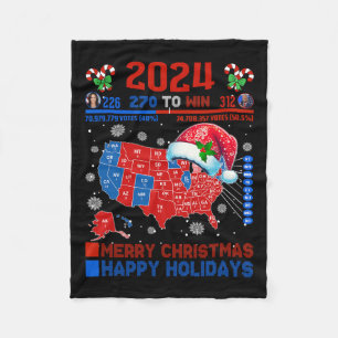 Cobertor De Velo Mapa Eleitoral 2024 Merry Christmas Trump Landslid