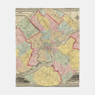 Cobertor De Velo Mapa em torno da cidade de Philadelphfia