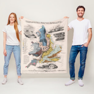 Cobertor De Velo Mapa Geological de Inglaterra