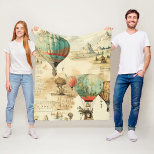 Cobertor De Velo Mapa Montanhoso Selvagem de Balão Antigo