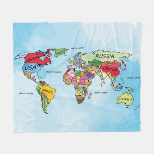 Cobertor De Velo Mapa Mundial