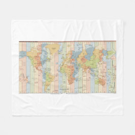 Cobertor De Velo Mapa Mundial das Zonas do Tempo