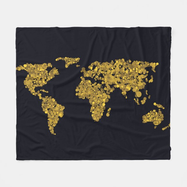 Cobertor De Velo Mapa Mundial de Pontos do ouro (Frente (Horizontal))