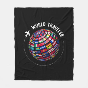 Cobertor De Velo Mapa Mundial de Viajantes, Traveler do Mundo, País