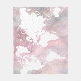 Cobertor De Velo Mapa mundial rosa Design 66