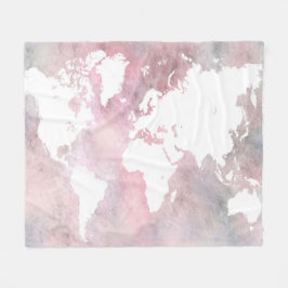 Cobertor De Velo Mapa mundial rosa Design 66