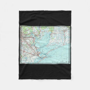 Cobertor De Velo Mapa náutico de Vintage Galveston Bay Tx (1975)