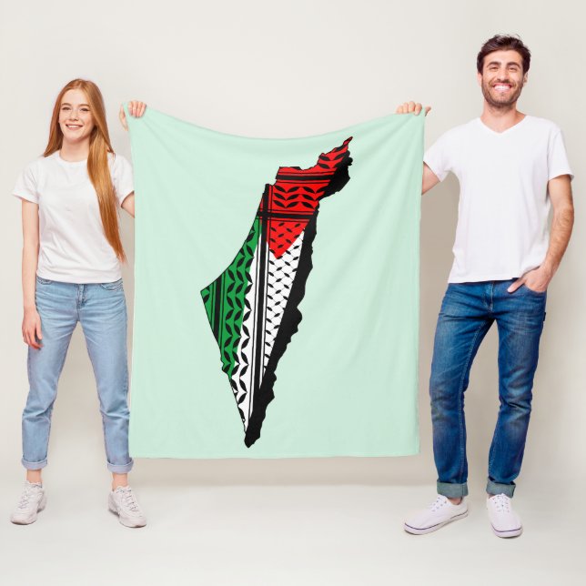 Cobertor De Velo Mapa Palestino que Bandeira e Padrão Keffiyeg (In Situ)