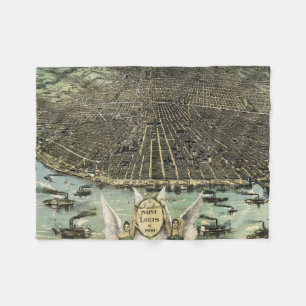 Cobertor De Velo Mapa pictórico do vintage de St Louis (1896)