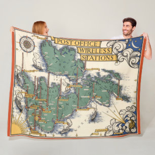 Cobertor De Velo Mapa sem fio das estações da estação de correi