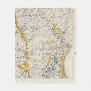 Cobertor De Velo Mapa topográfico e Glacial de New Hampshire