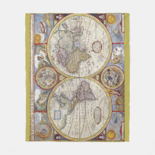 Cobertor De Velo Mapas antigos do mundo vintage incríveis Mapas ant