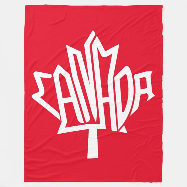 Cobertor De Velo Maple CANADA TEXT FLAG LOGO BY MASANSER PIXELAT (Frente)