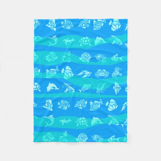 Cobertor De Velo Mar azul (Frente)