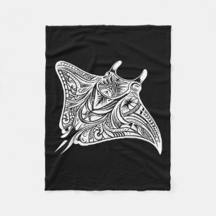 Cobertor De Velo Mar de Tatuagem Tribal Manta Ray Polynésia