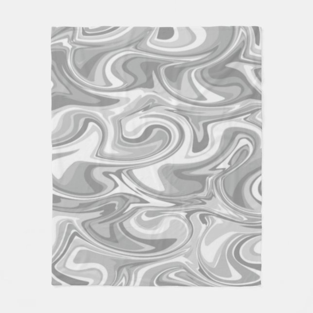 Cobertor De Velo Marble Swirl Texture - Silver Tones (Frente)