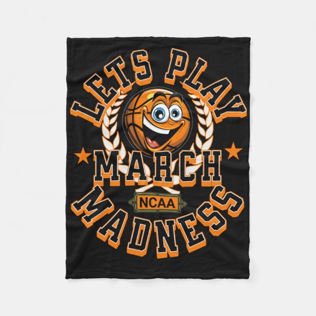 Cobertor De Velo March Madness deixa jogar basquete Ncaa (Frente)
