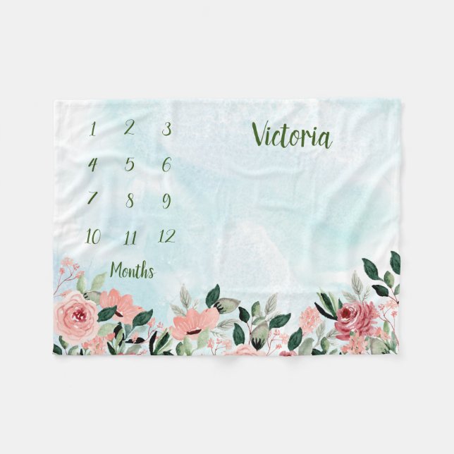 Cobertor De Velo Marco de Bebê Personalizado (Frente (Horizontal))