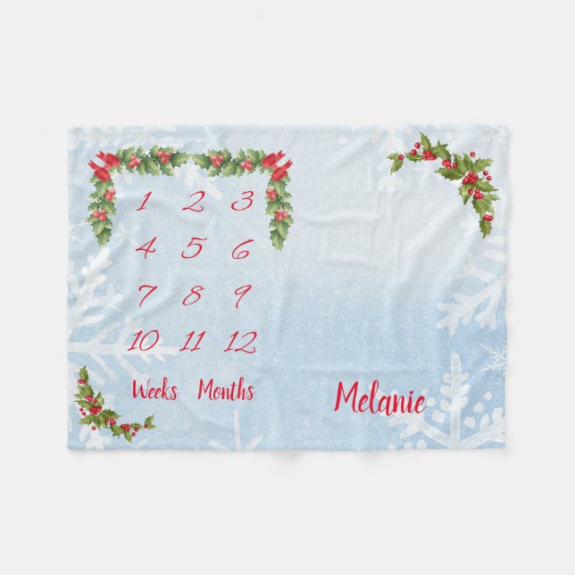 Cobertor De Velo Marco de Bebê Personalizado (Frente (Horizontal))