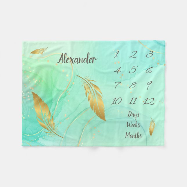 Cobertor De Velo Marco de Bebê Personalizado (Frente (Horizontal))