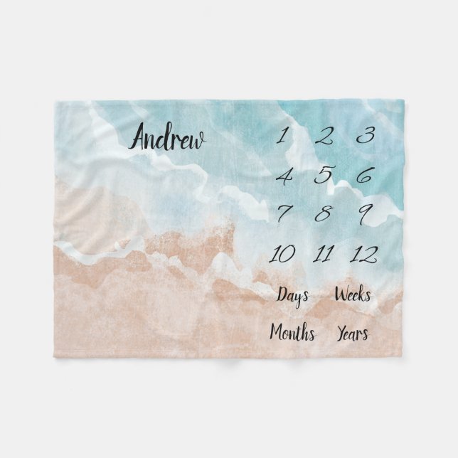 Cobertor De Velo Marco de Bebê Personalizado (Frente (Horizontal))