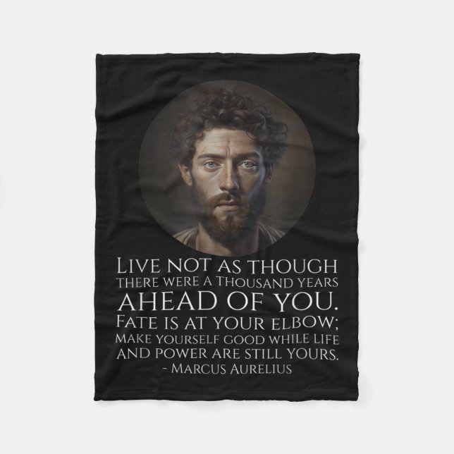 Cobertor De Velo Marcus Aurelius Stoicismo - Filosofia Estática Rom (Frente)